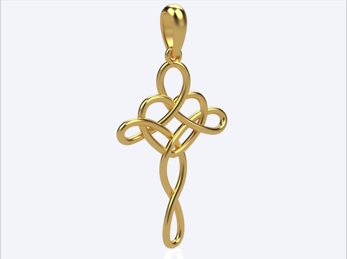cross pendant 3D print model_6