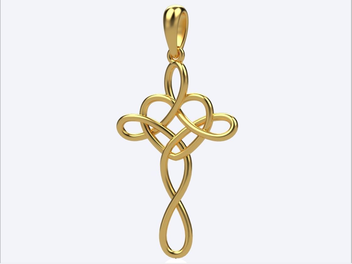 cross pendant 3D print model_3