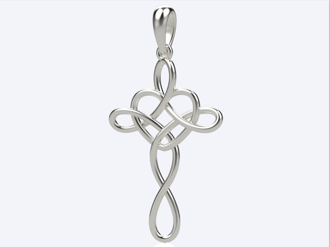 cross pendant 3D print model_4