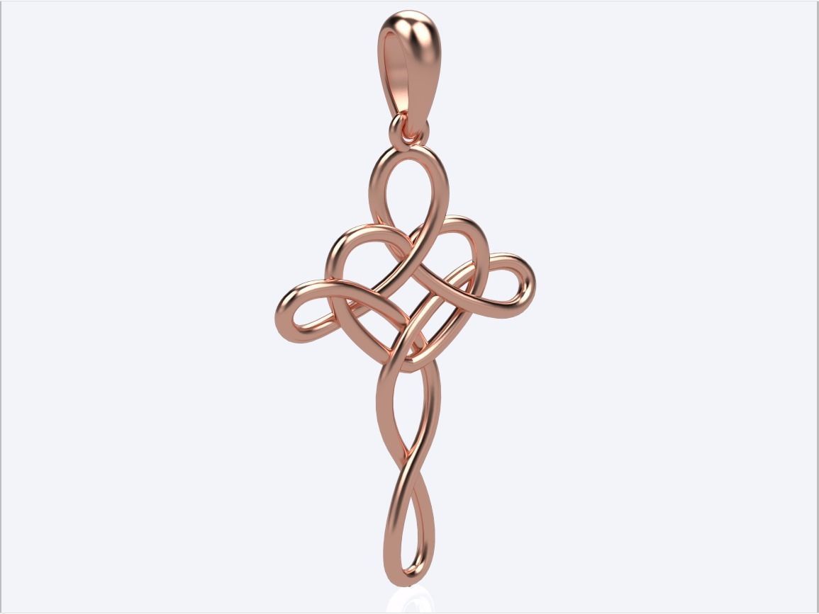 cross pendant 3D print model_8