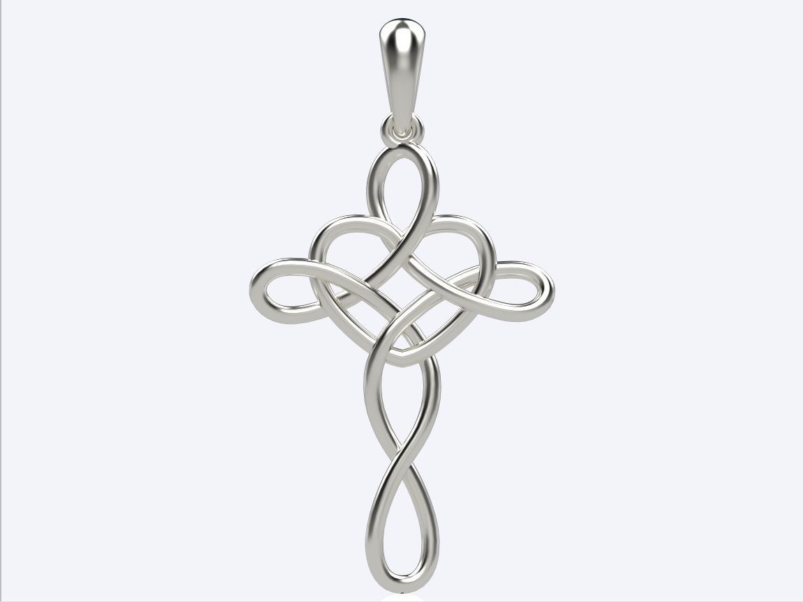 cross pendant 3D print model_1