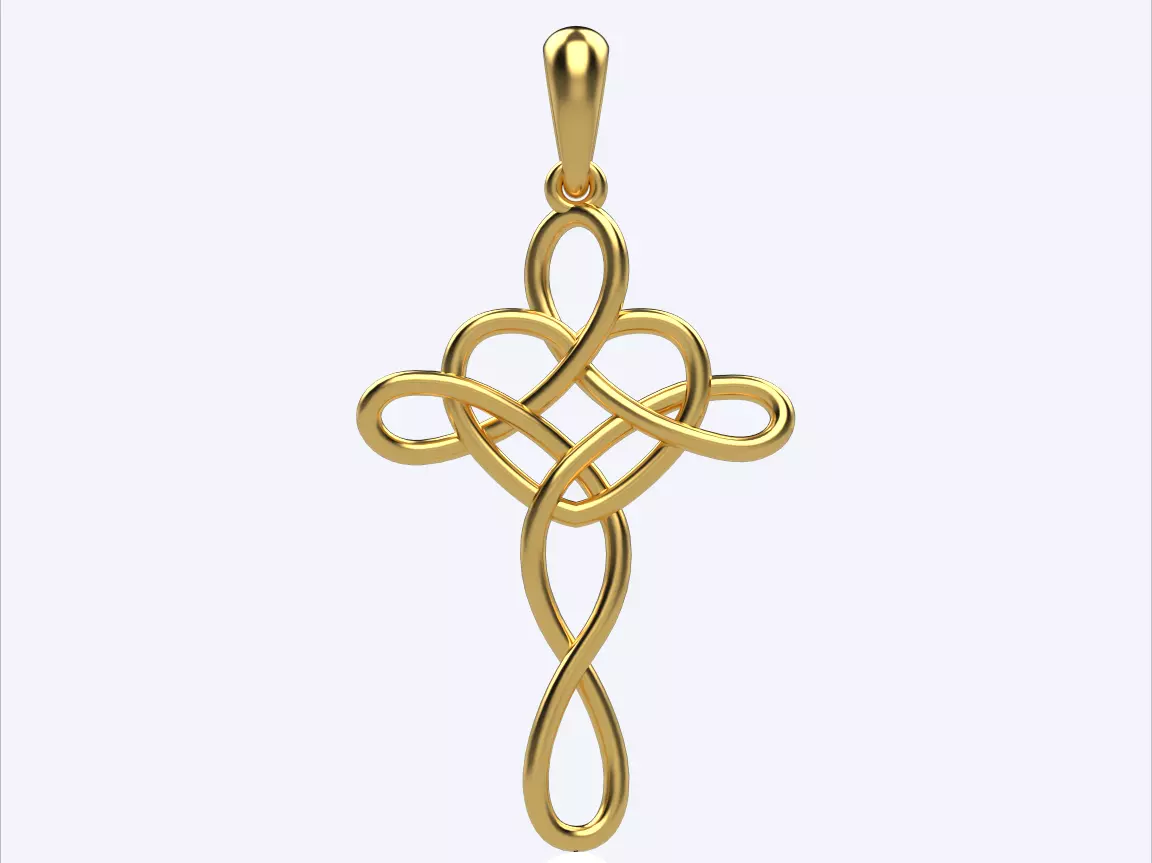 cross pendant 3D print model_0