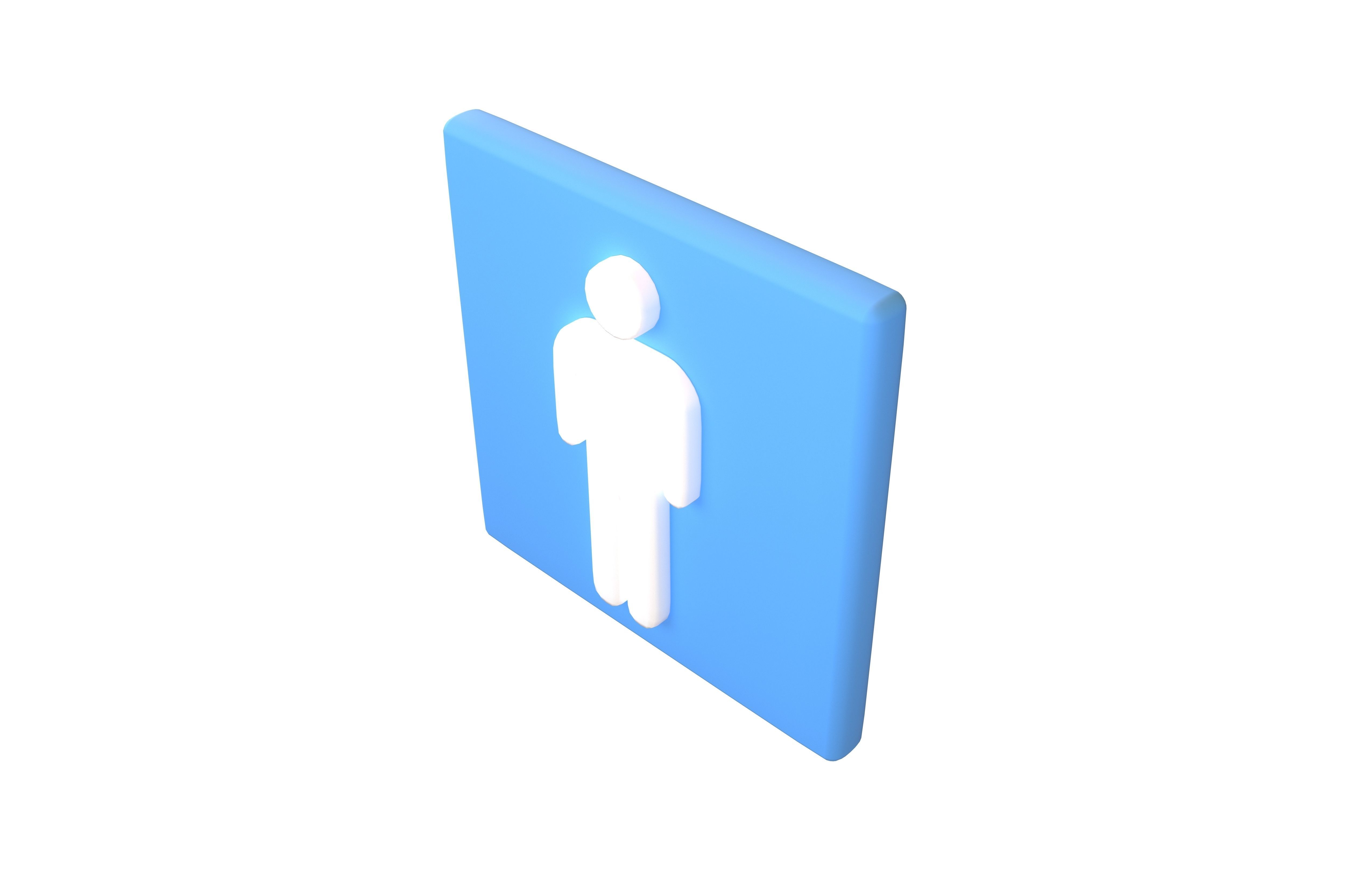 Boy Washroom Icon v1 001 Low-poly 3D model_2