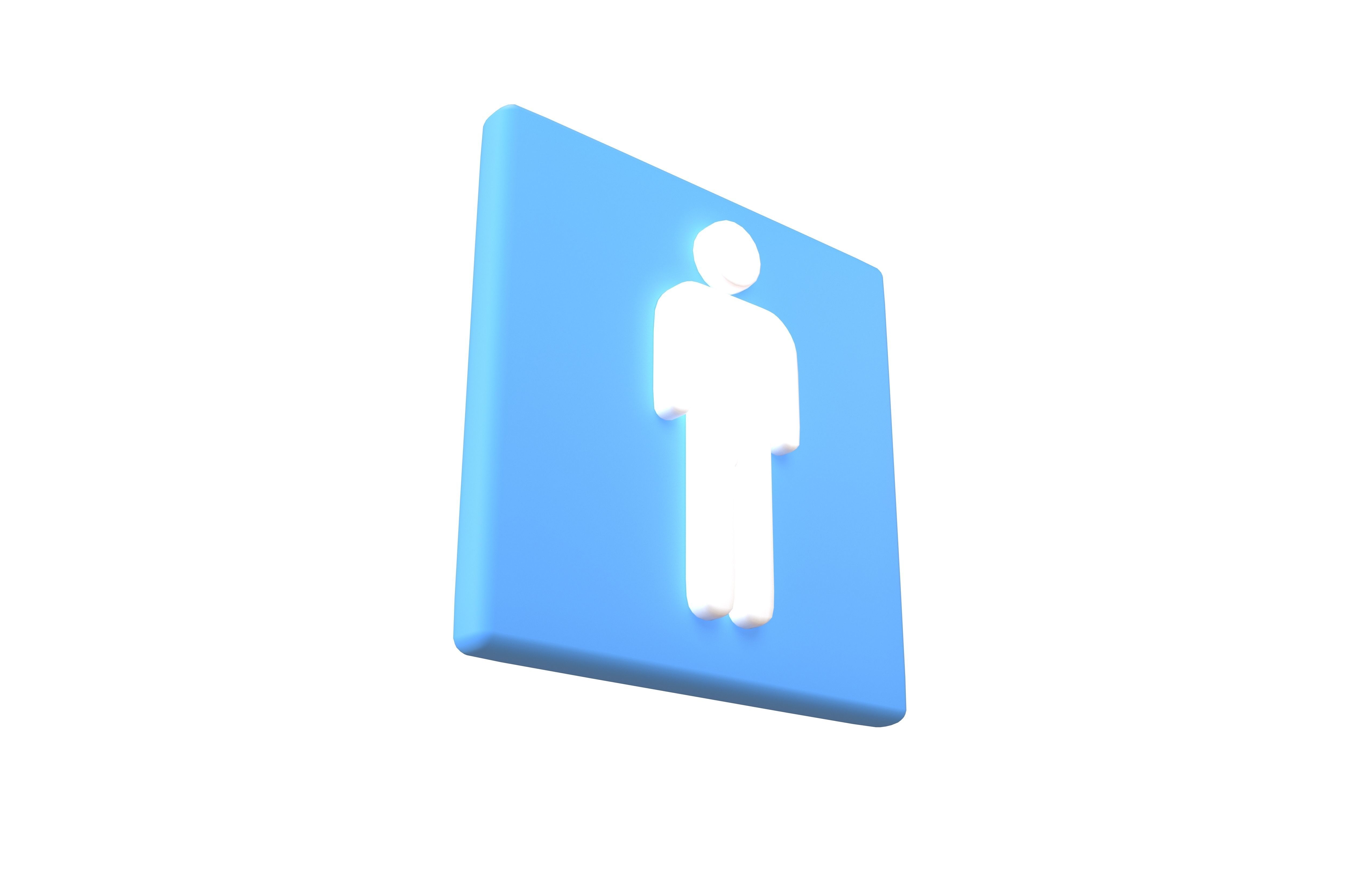 Boy Washroom Icon v1 001 Low-poly 3D model_3