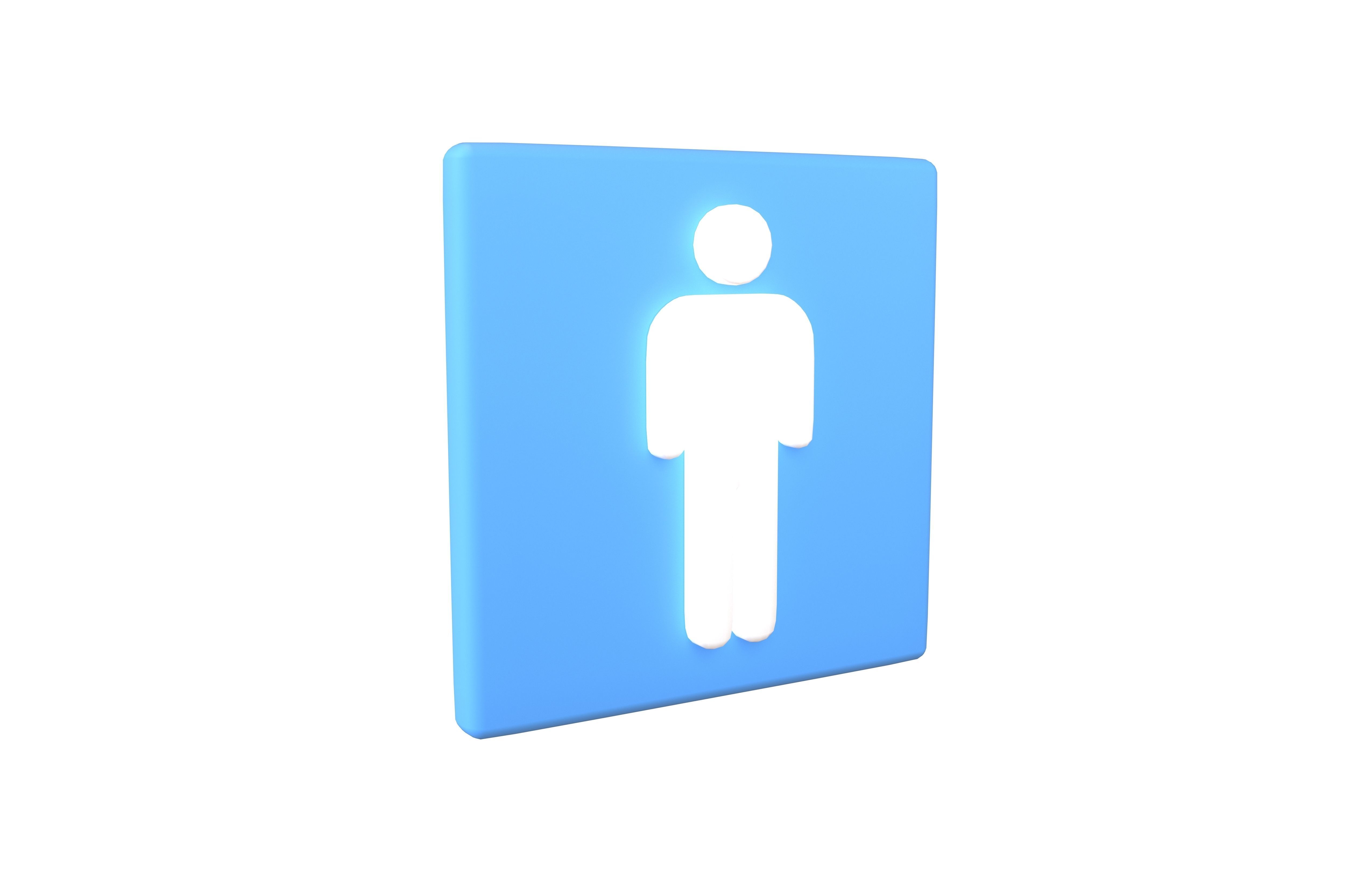 Boy Washroom Icon v1 001 Low-poly 3D model_1