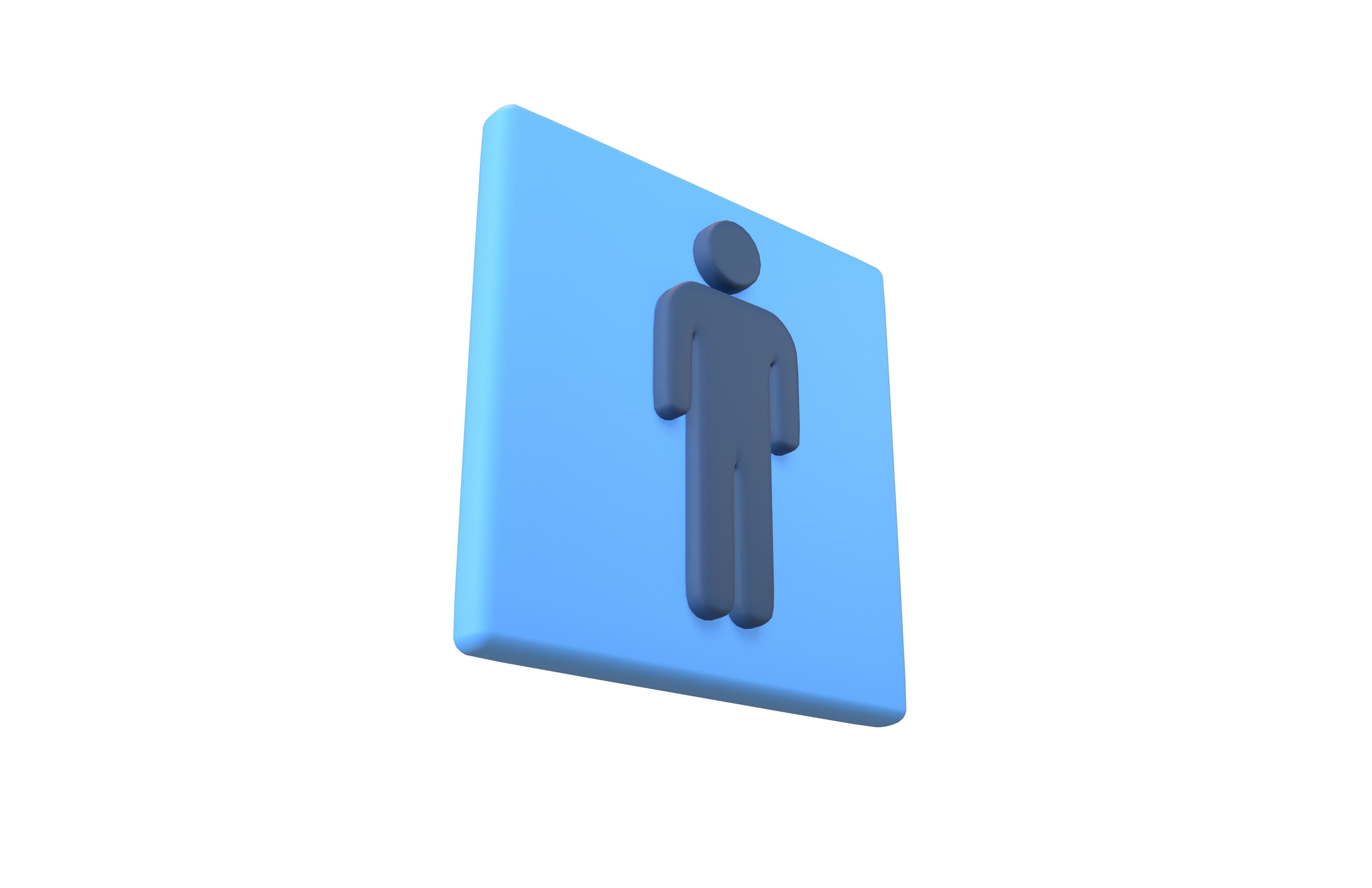Boy Washroom Icon v1 002 Low-poly 3D model_2