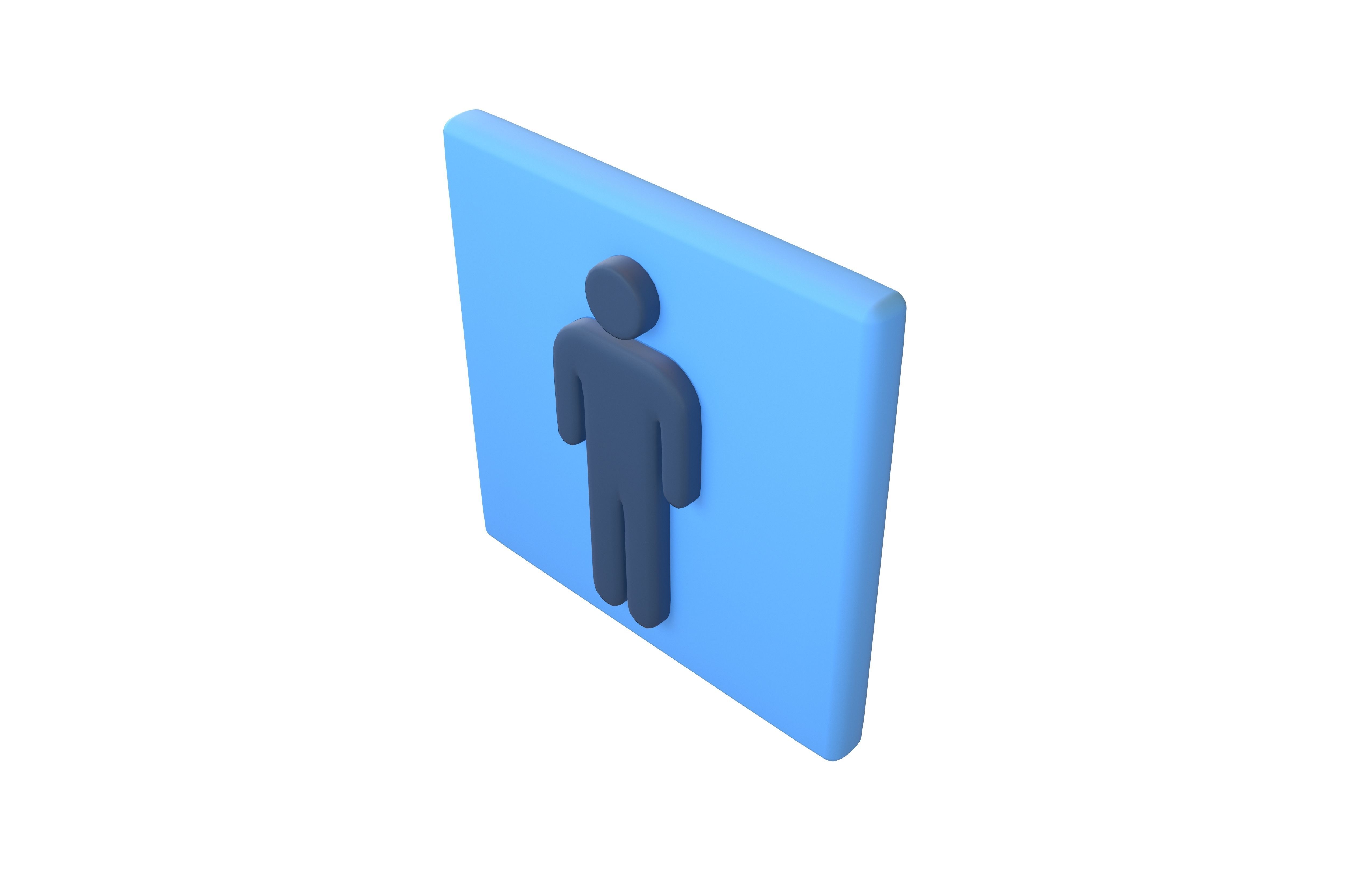 Boy Washroom Icon v1 002 Low-poly 3D model_3