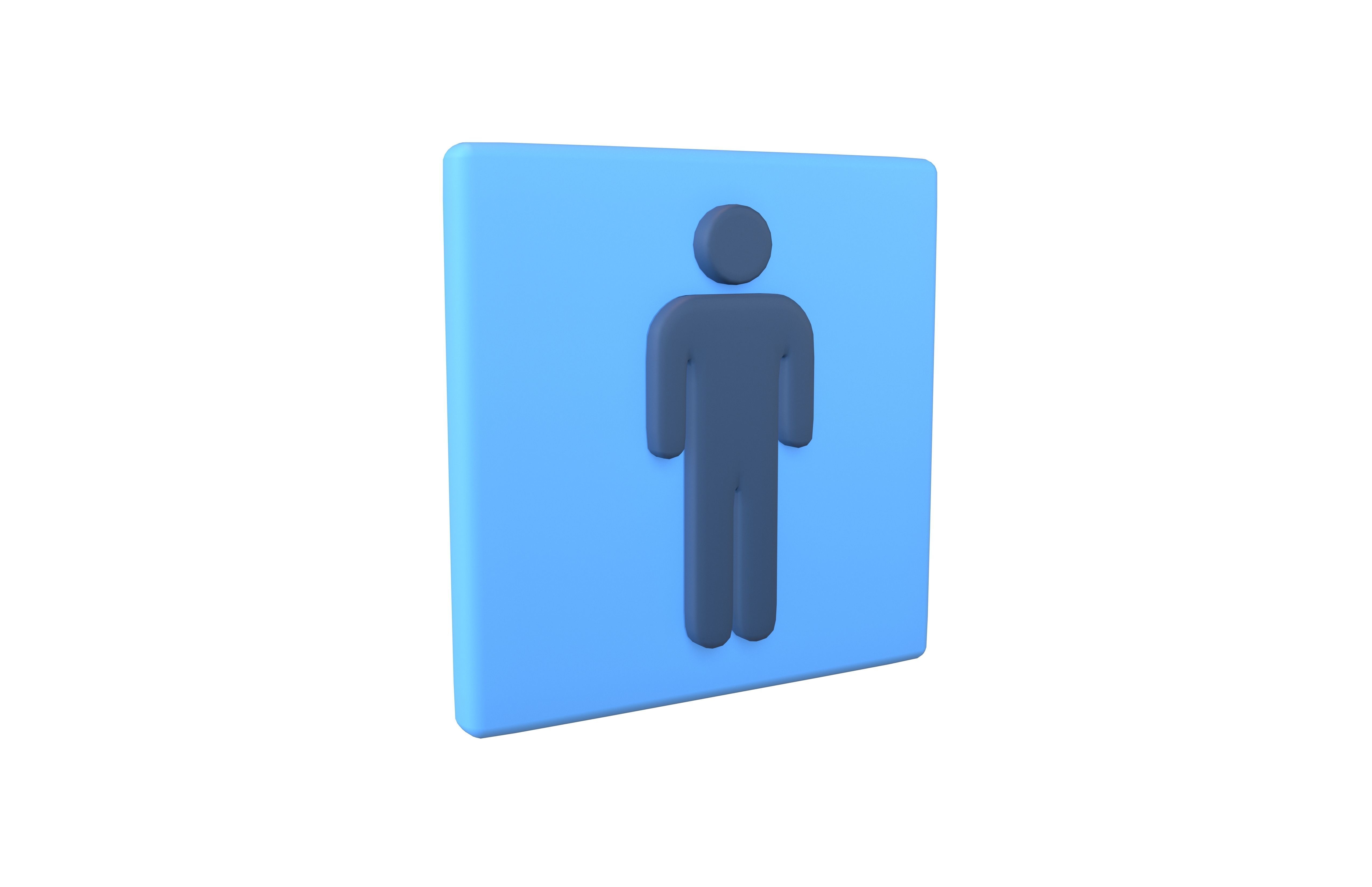 Boy Washroom Icon v1 002 Low-poly 3D model_1