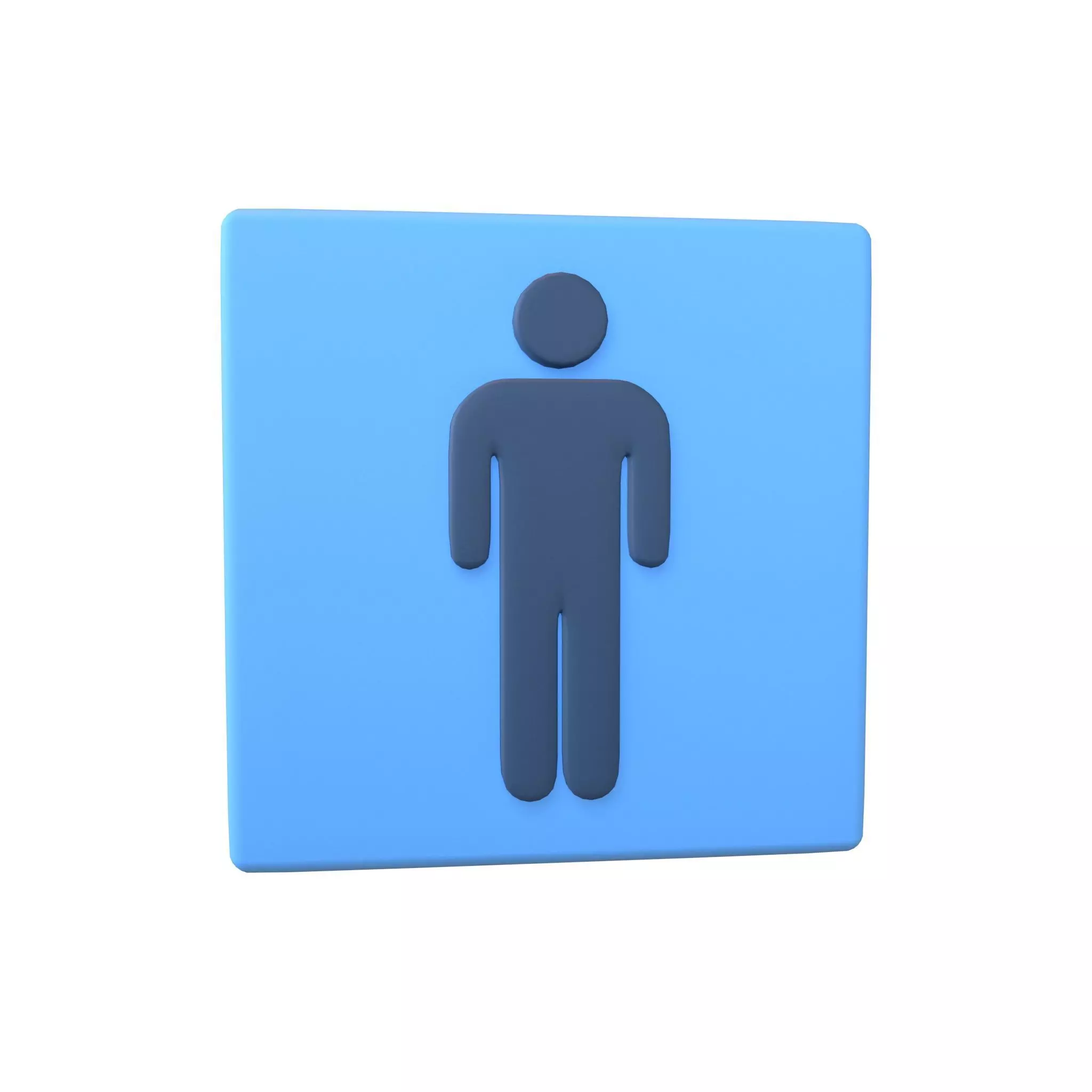 Boy Washroom Icon v1 002 Low-poly 3D model_0