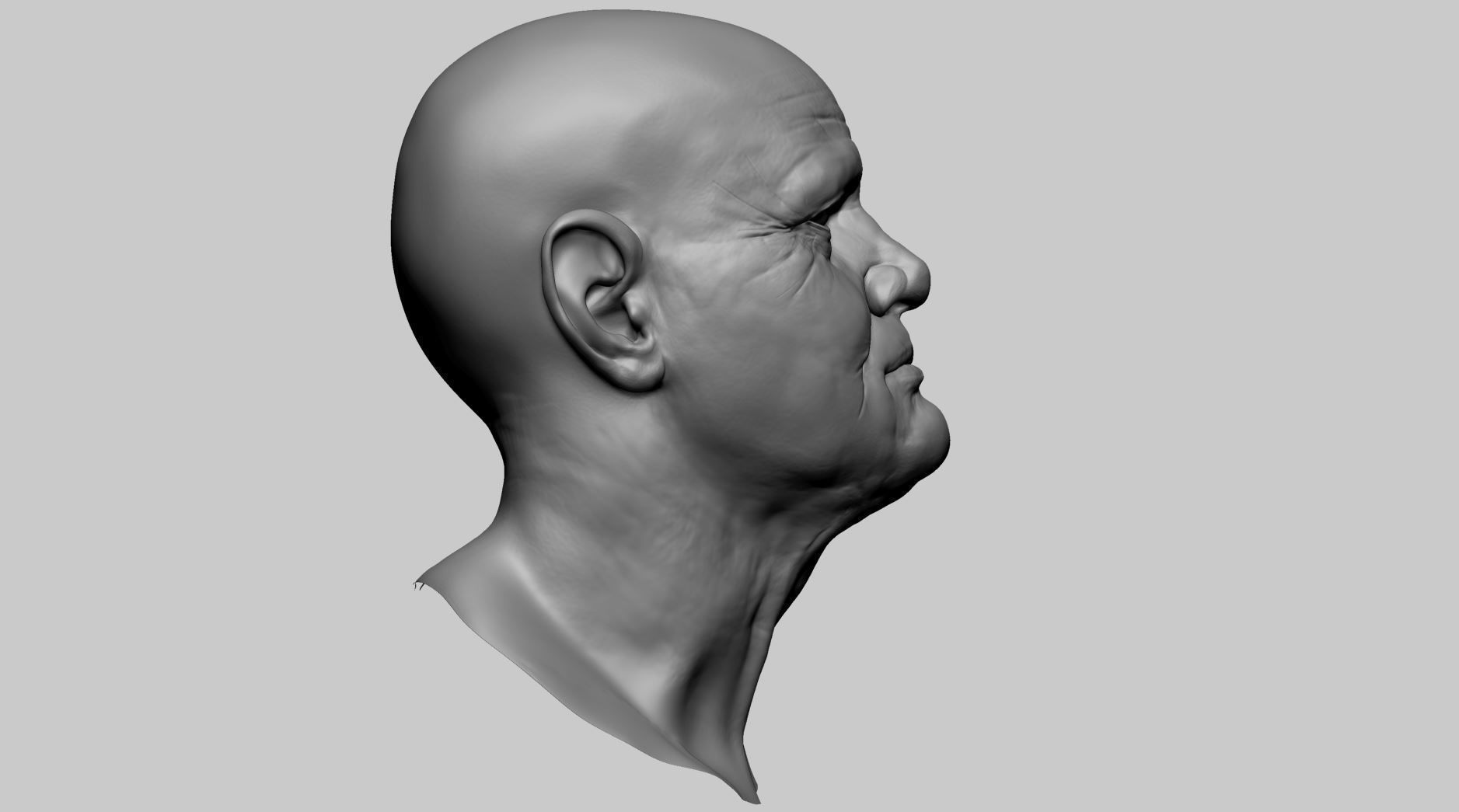 Male Head H 3D model_2