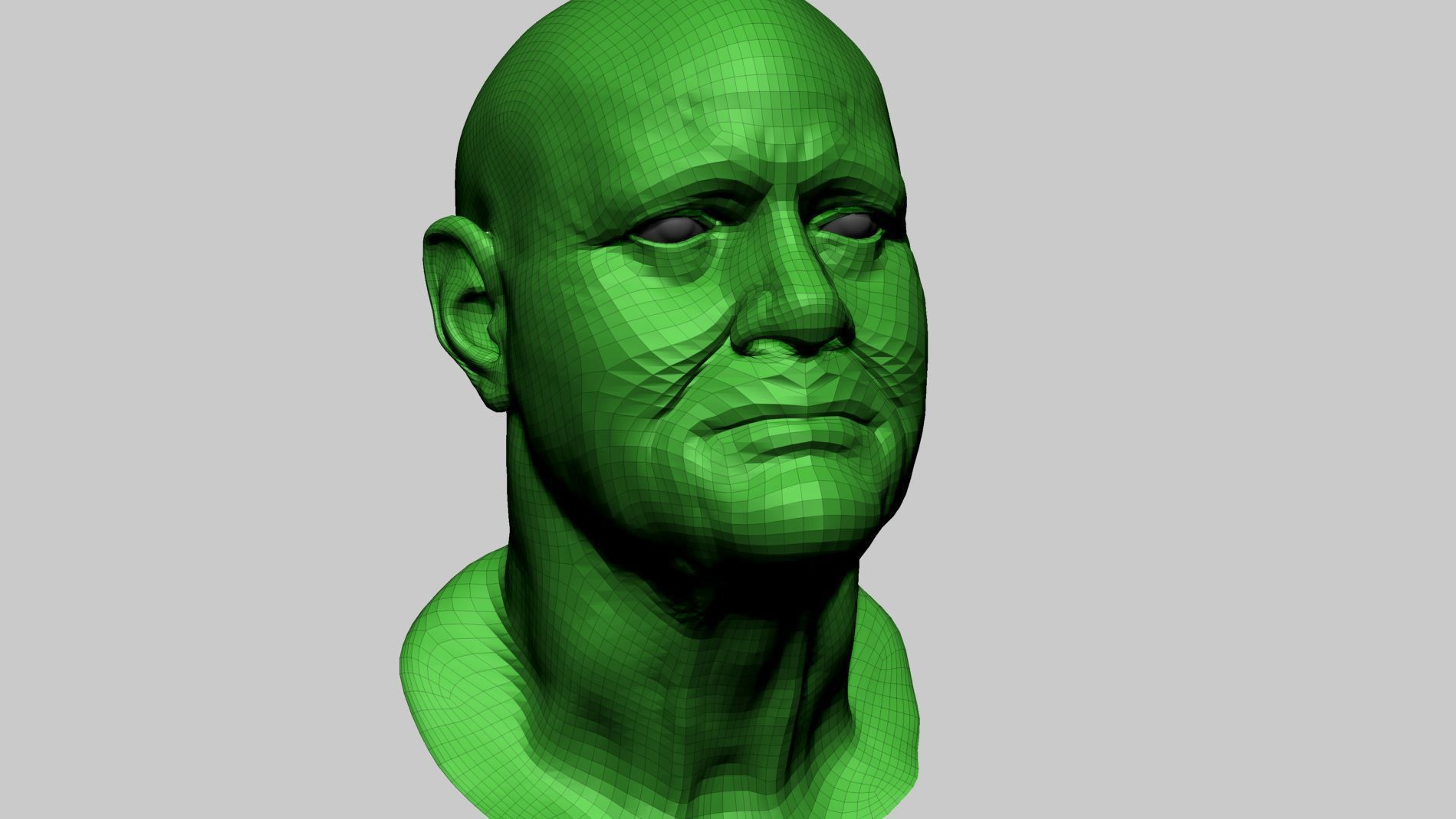 Male Head H 3D model_11