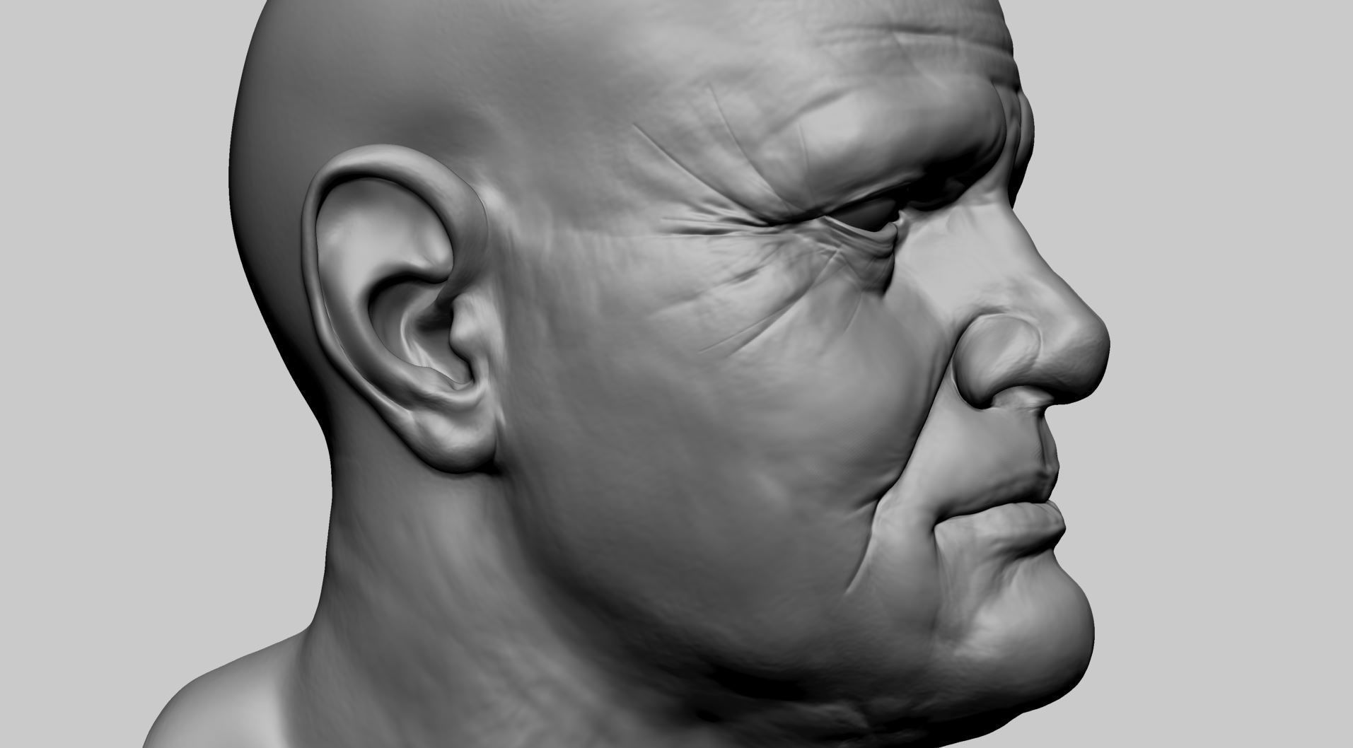 Male Head H 3D model_9