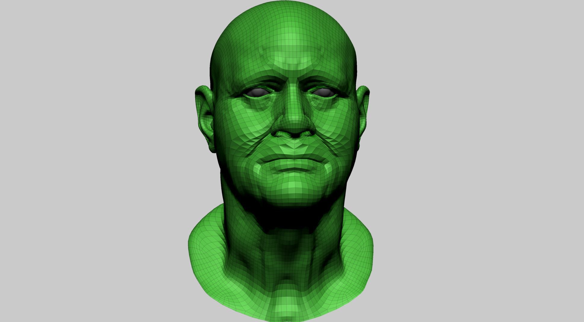Male Head H 3D model_12