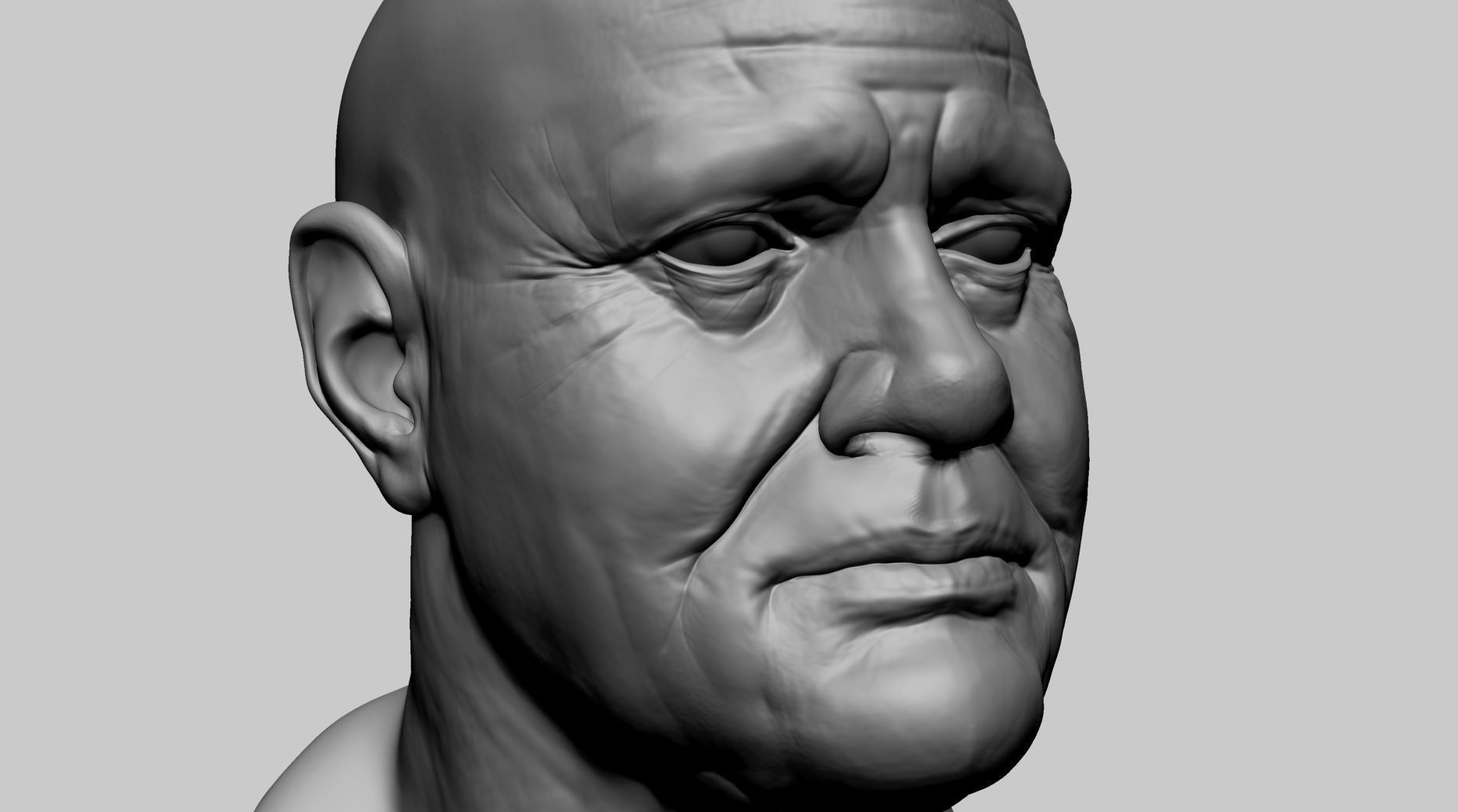 Male Head H 3D model_8