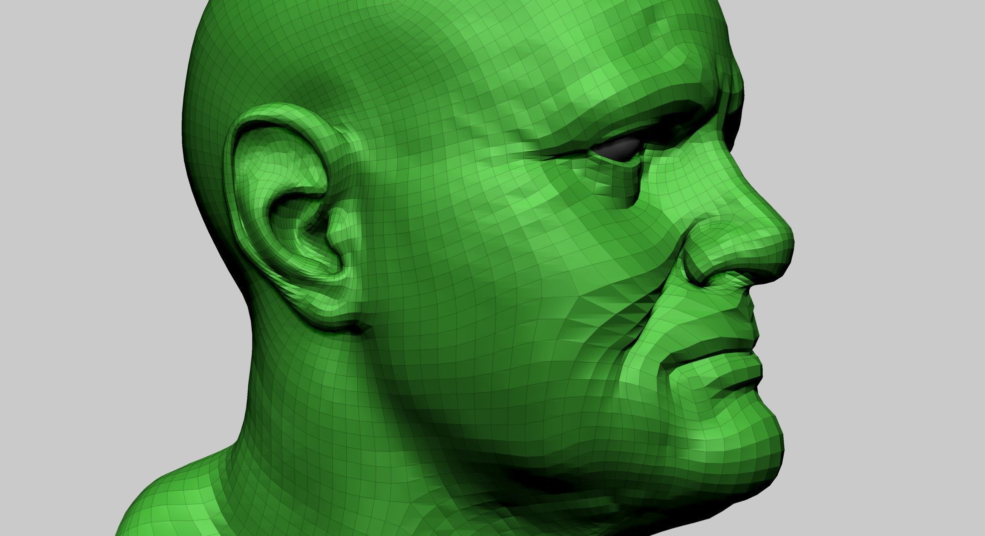 Male Head H 3D model_10