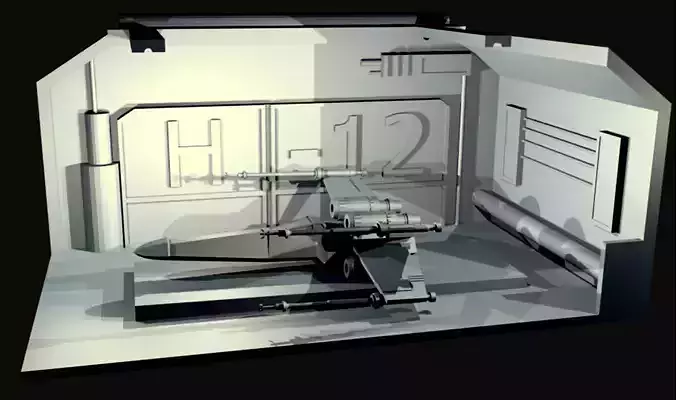 star wars x wing spaceship fighter miniature diorama -3d model Low-poly 3D model