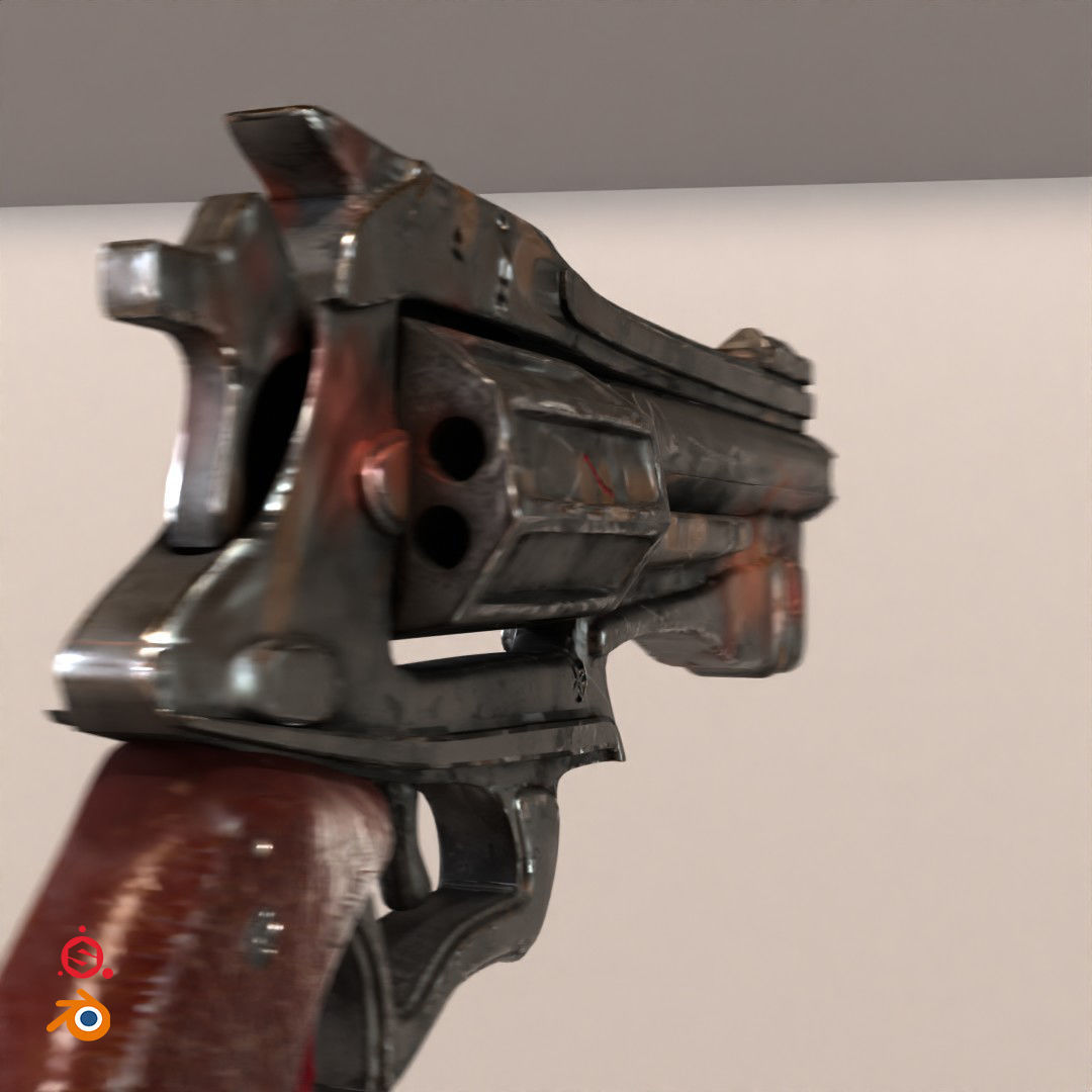 M1-Revolver revolver from game fallout Low-poly 3D model_4