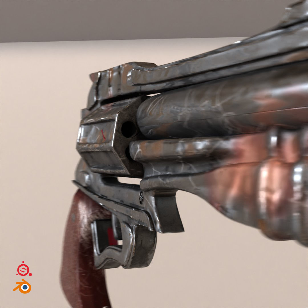 M1-Revolver revolver from game fallout Low-poly 3D model_5