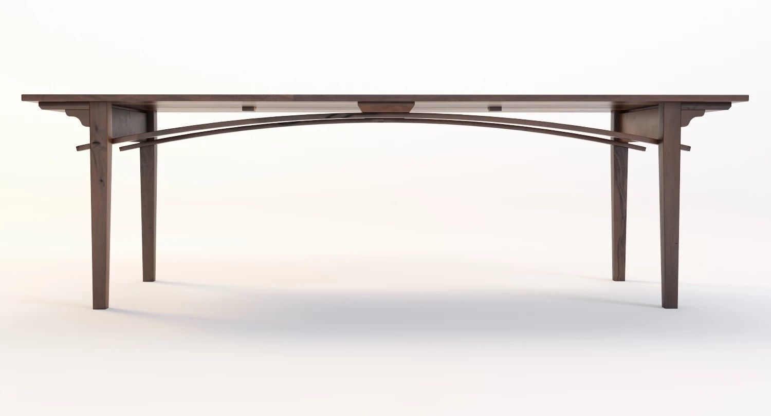 19th Century Two Board Pine Table 3D model_1