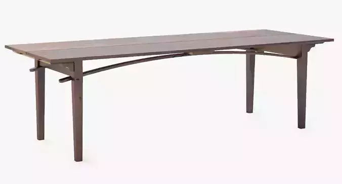 19th Century Two Board Pine Table 3D model