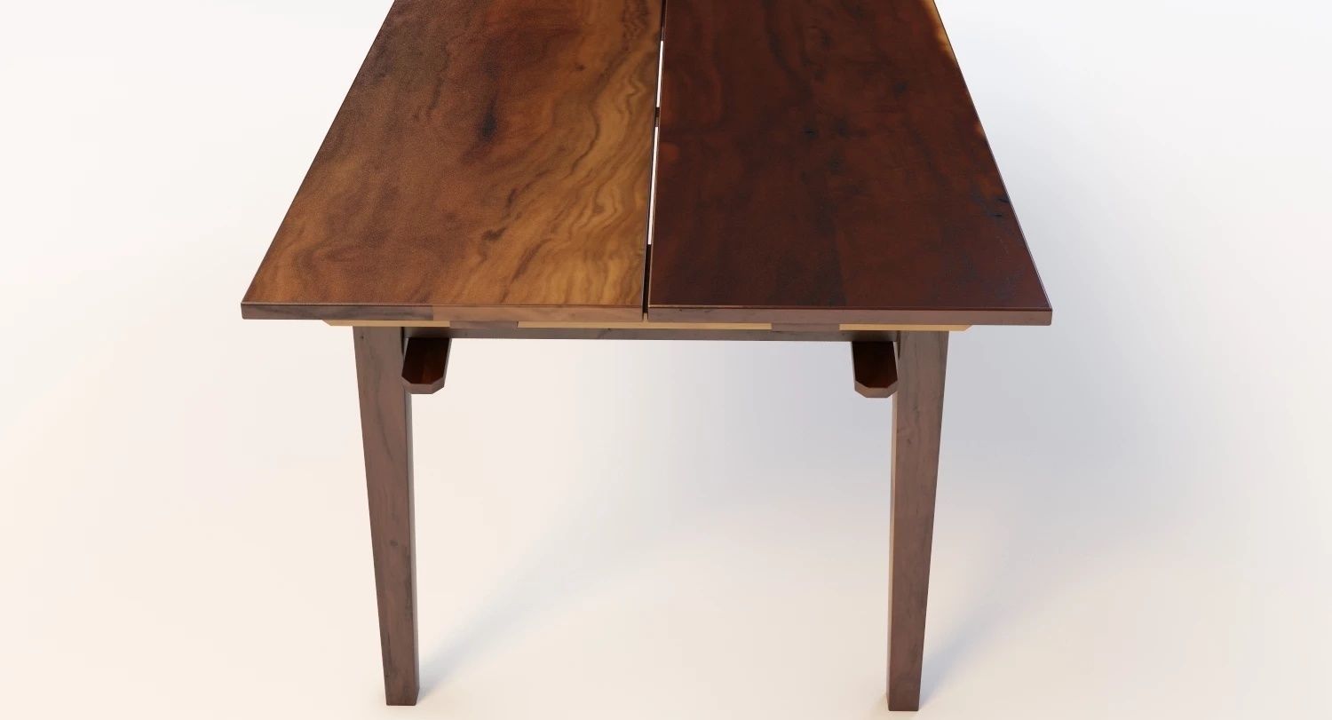 19th Century Two Board Pine Table 3D model_4