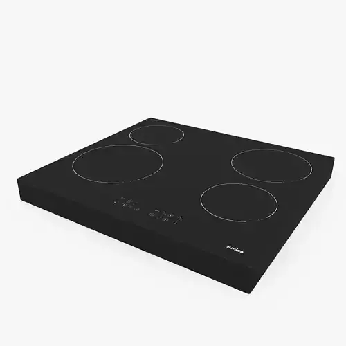Ceramic Hob Amica PC6400ZH Black 3D Model Low-poly 3D model