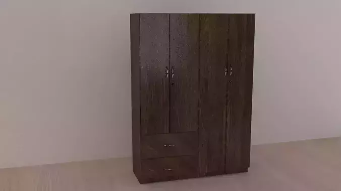 Wooden Cabinet Low-poly 3D model