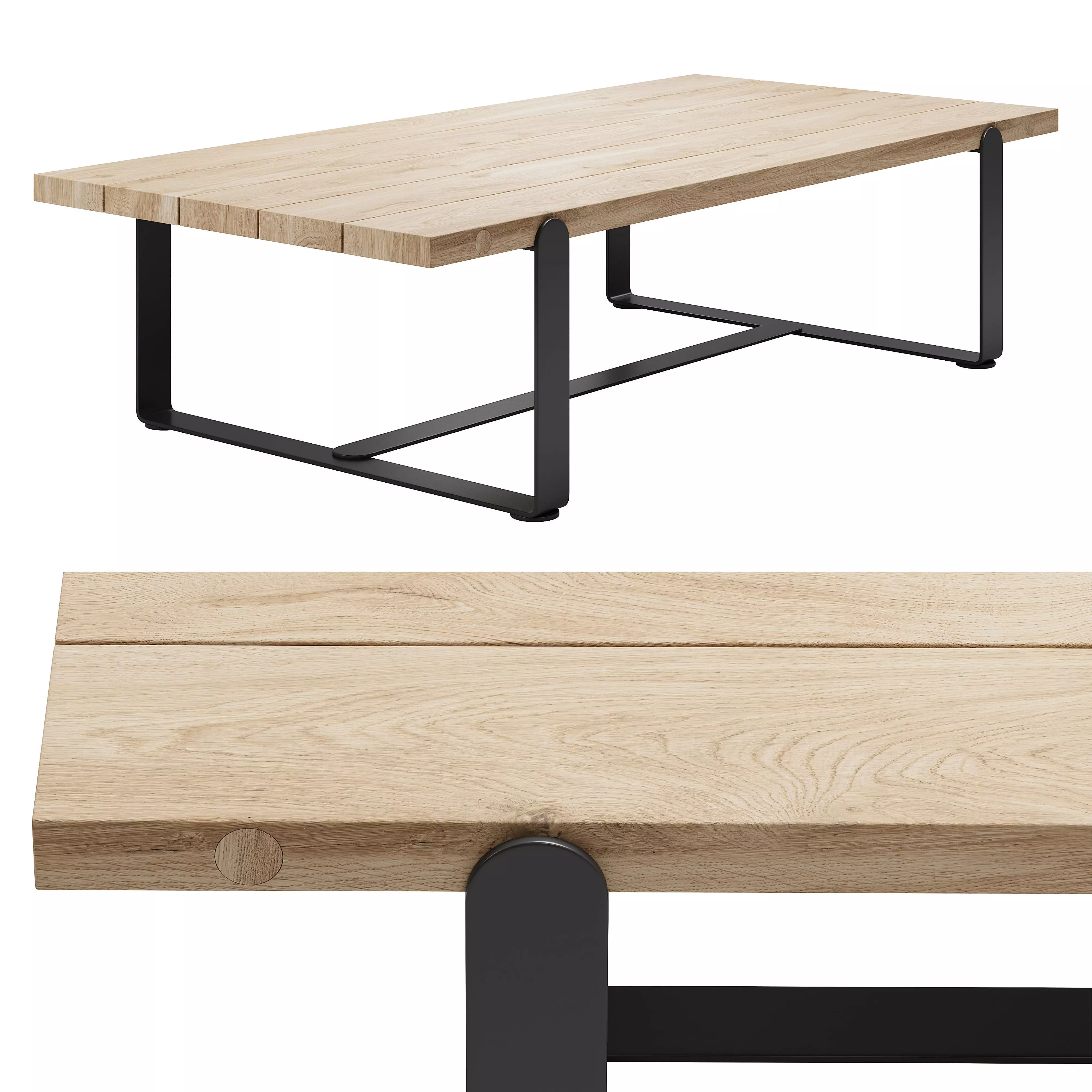 Robert Plumb Ribbon Rectangular Coffee Table - Timber Top 3D model