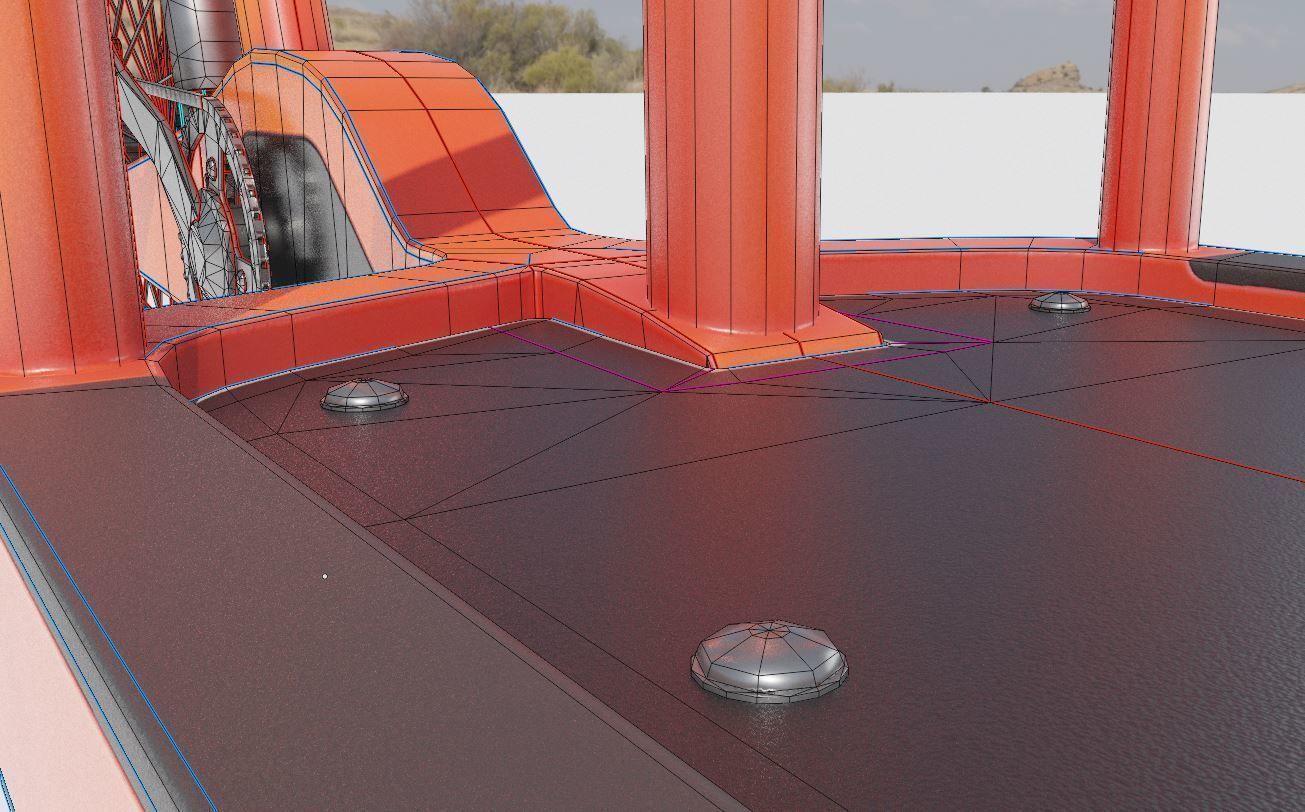 Cargo Bike Orange Low-Poly and Rigged Version  Low-poly 3D model_15