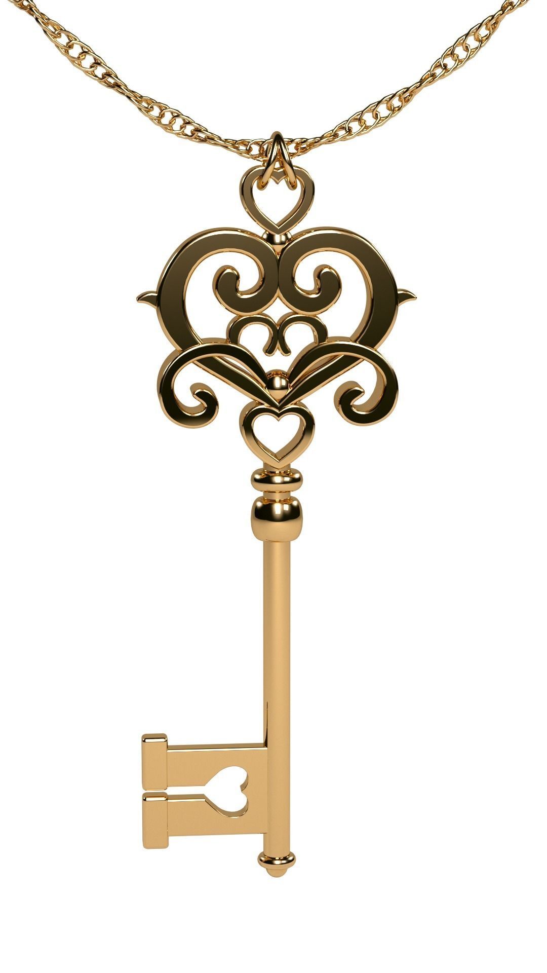 Old key pendant 3D print model_1