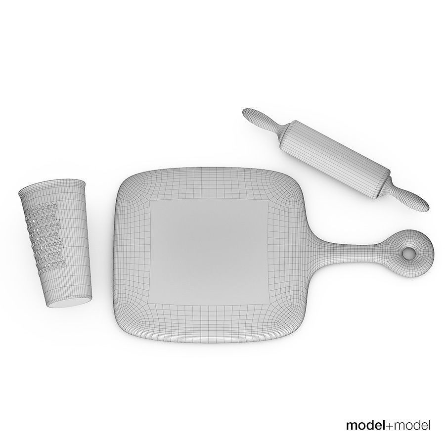 Cooking set 3D model_1