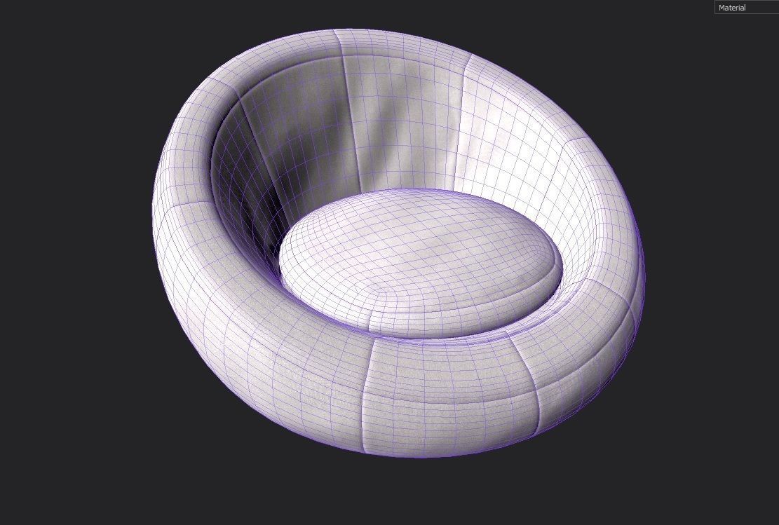 BeanBag Chair 01 Low-poly 3D model_1