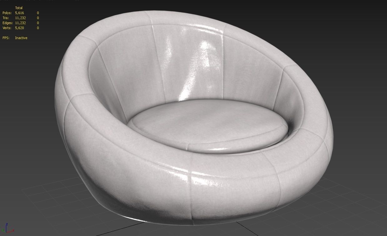 BeanBag Chair 01 Low-poly 3D model_12