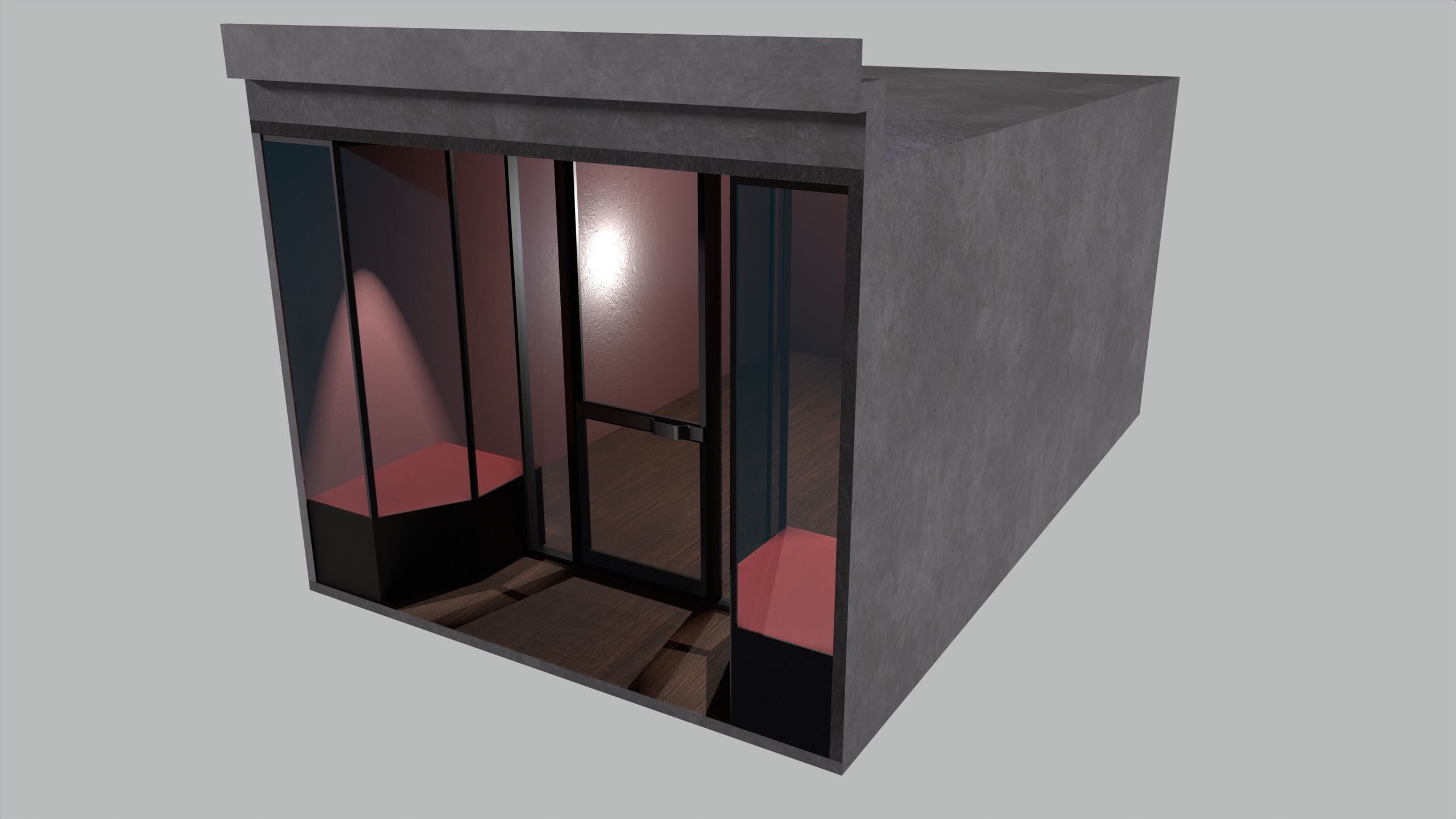 store concrete block Low-poly 3D model_3