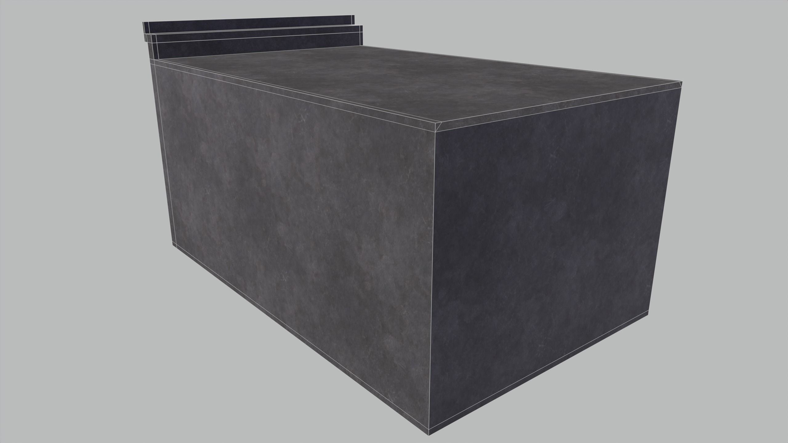 store concrete block Low-poly 3D model_6