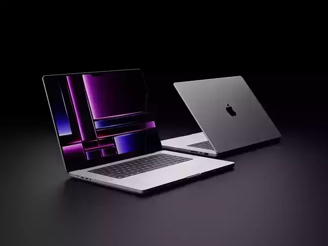 Apple MacBook Pro 14 inch 2023 in Official Design Low-poly 3D model