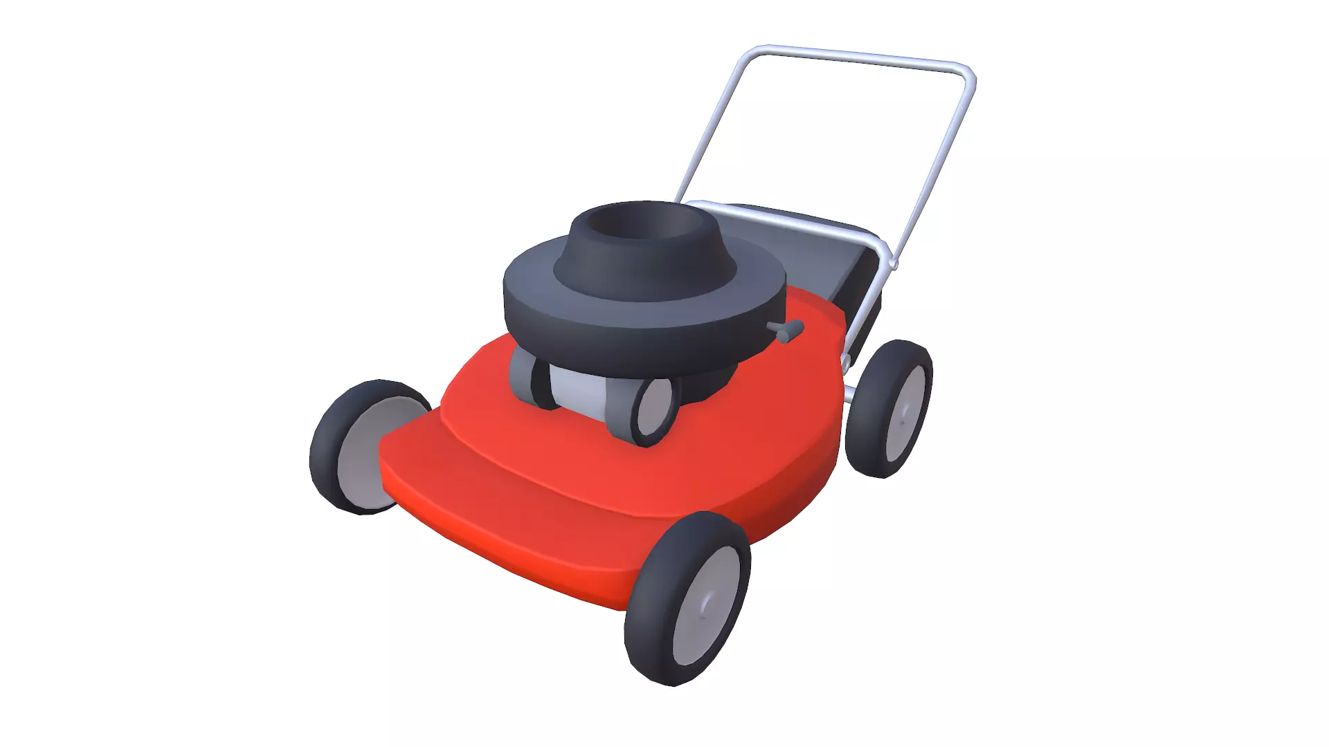 Cartoon Lawn Mower Low-poly 3D model