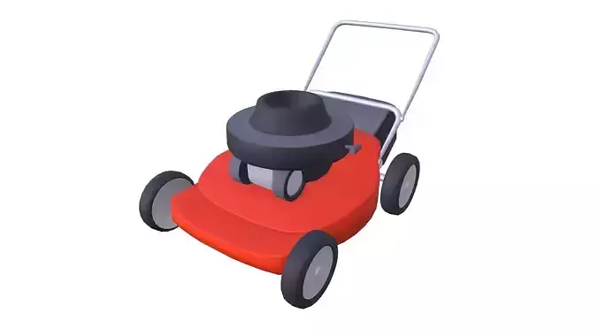 Cartoon Lawn Mower Low-poly 3D model