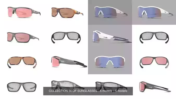 COLLECTION-14 OF SUNGLASSES - 5 models  