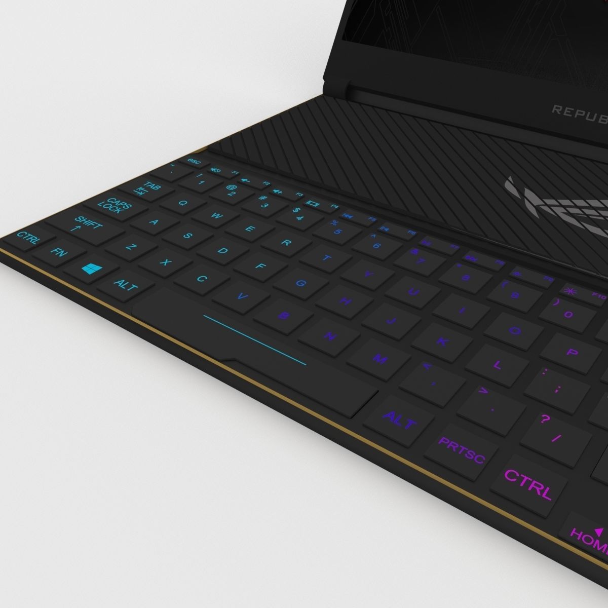 Asus Rog Zephyrus S Laptop Low-poly 3D model_6