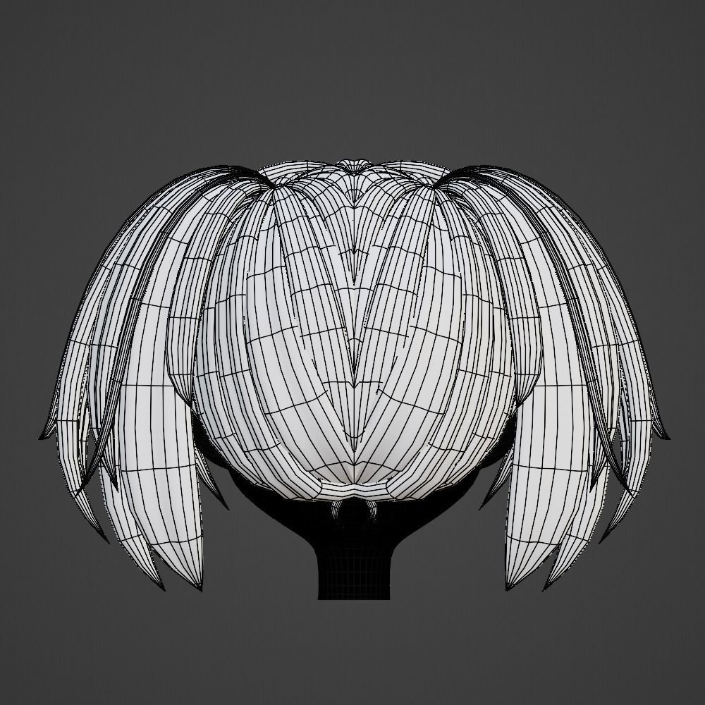 Hair style female 01 3D model_13