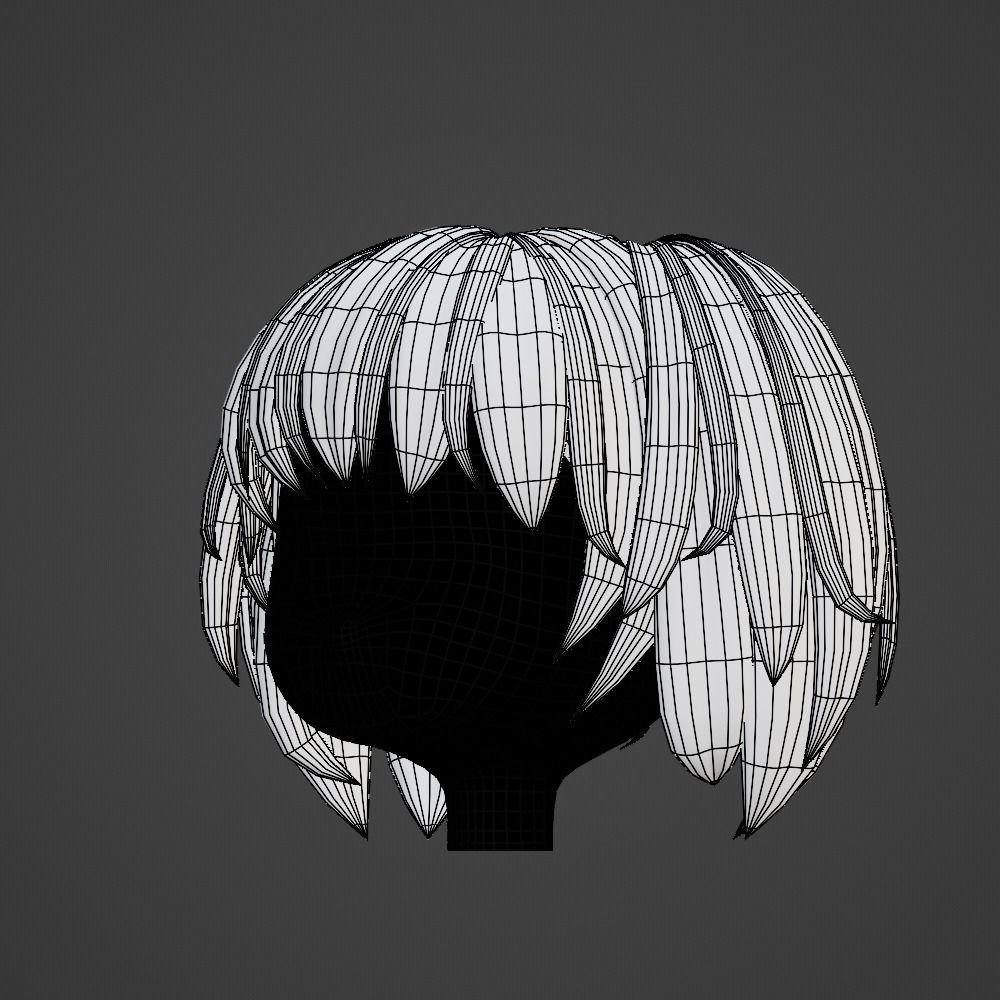 Hair style female 01 3D model_16