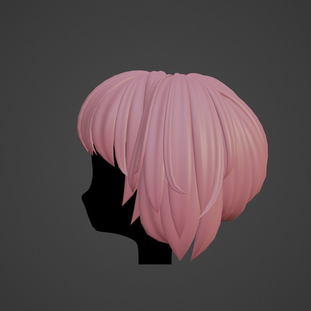 Hair style female 01 3D model_7