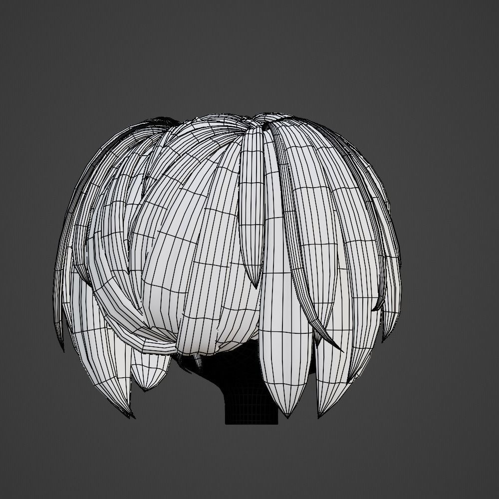 Hair style female 01 3D model_12