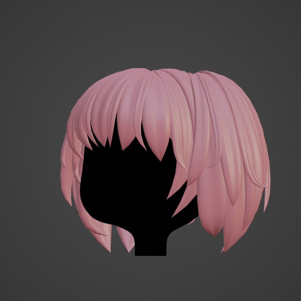 Hair style female 01 3D model_8