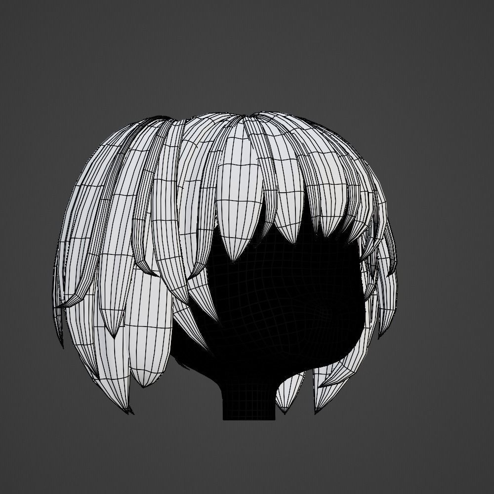 Hair style female 01 3D model_10