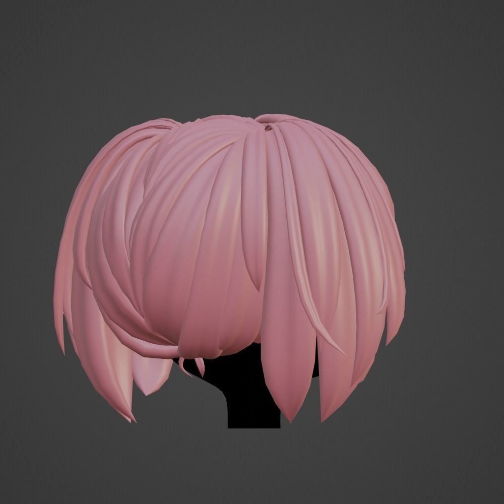 Hair style female 01 3D model_4