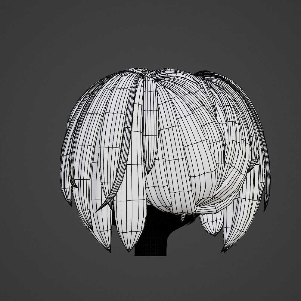 Hair style female 01 3D model_14