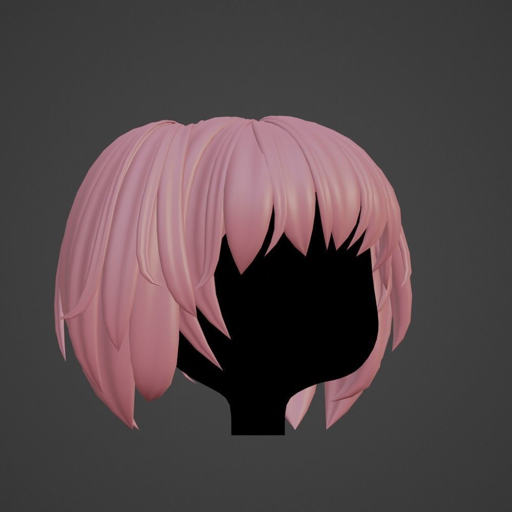 Hair style female 01 3D model_2