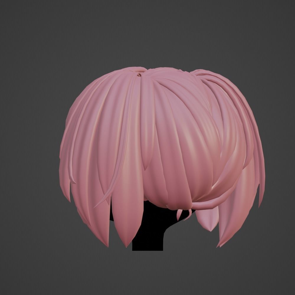 Hair style female 01 3D model_6